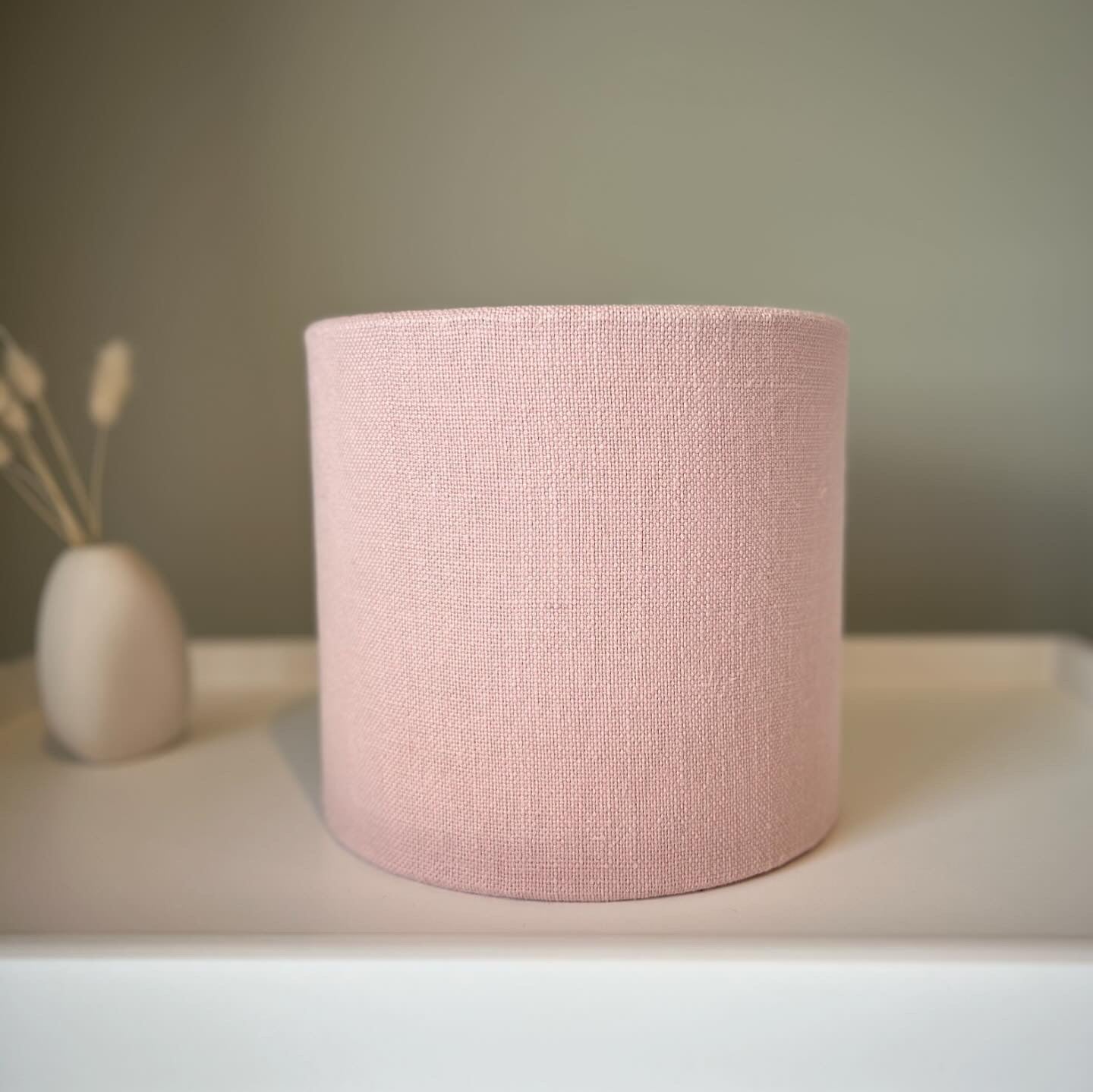 Pink and Grey Gingham Lined 20cm Drum Lampshade