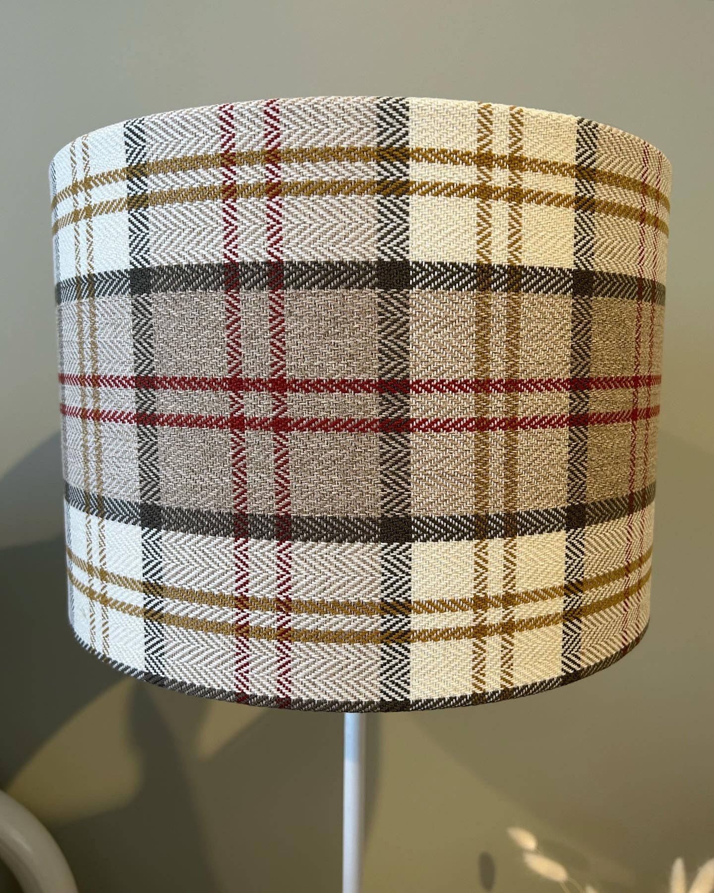 Lewis Ochre Check 30cm Drum Lampshade