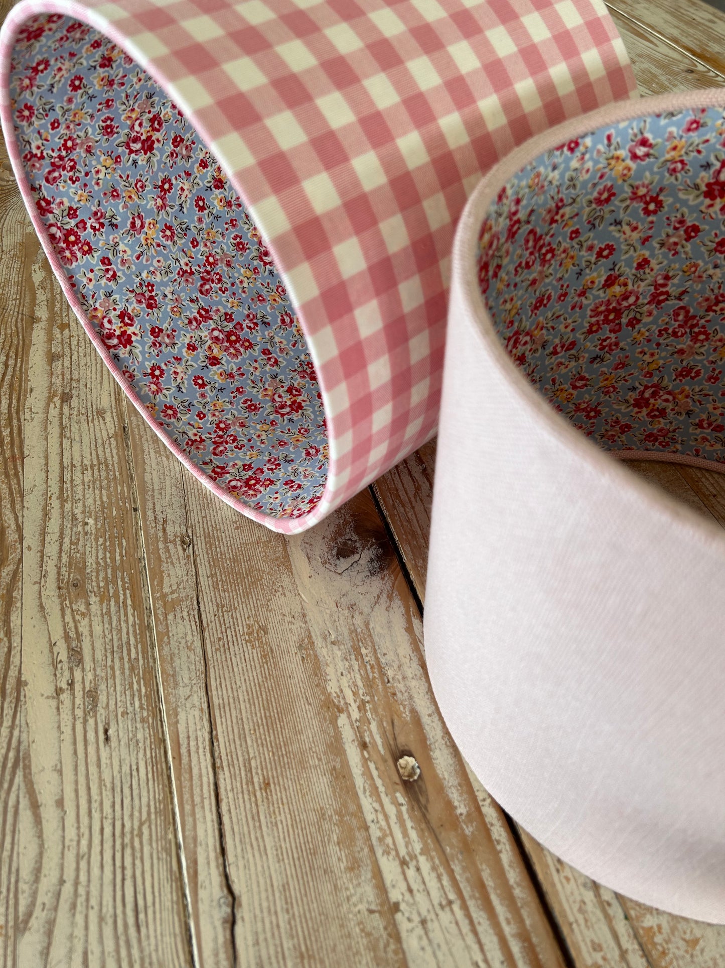 Laura Ashley Pink Gingham & Penelope Floral Lined 25cm Lampshade