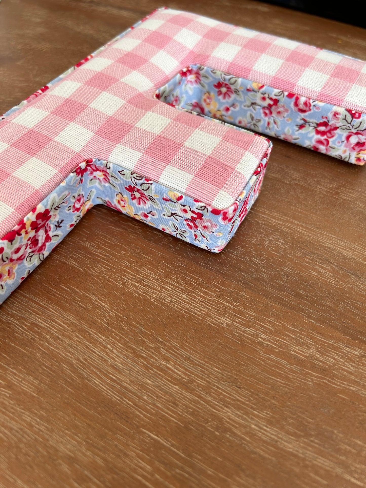 Pink & White Gingham Letter