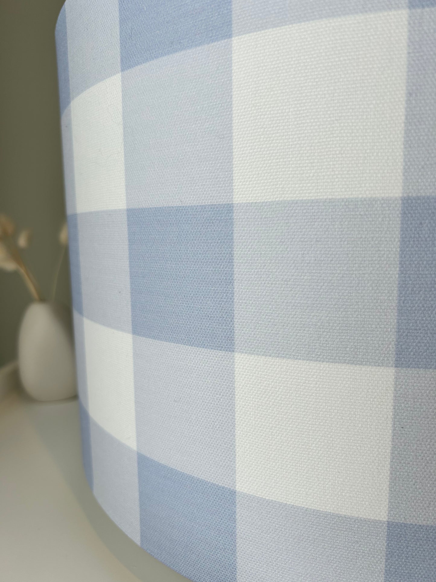 "Cornflower Medium Check" 40cm Drum Lampshade