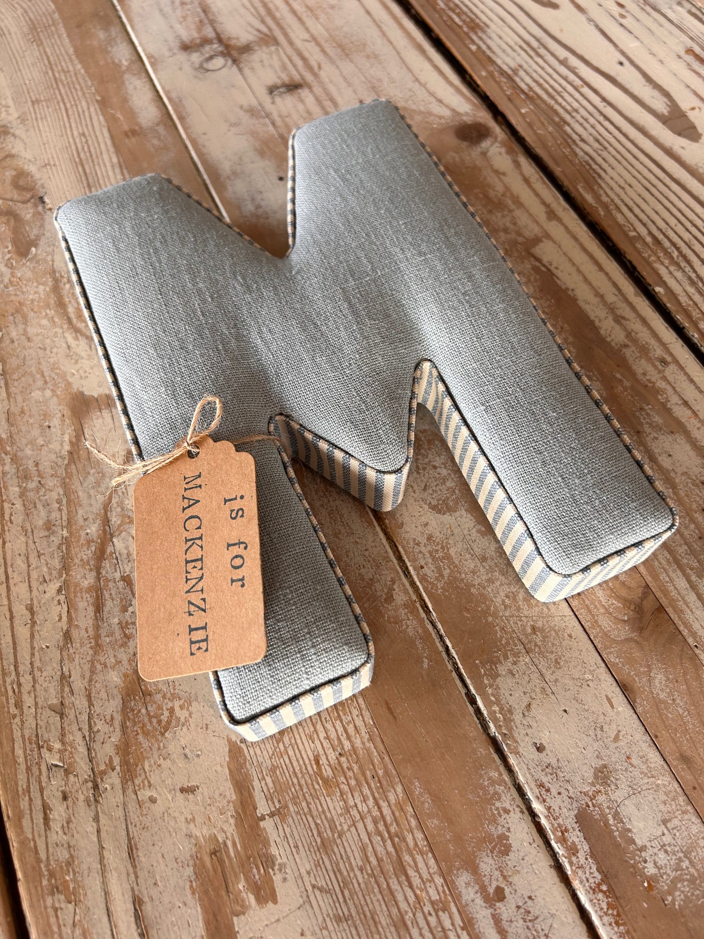 Pittsburgh Linen Duckegg Letter