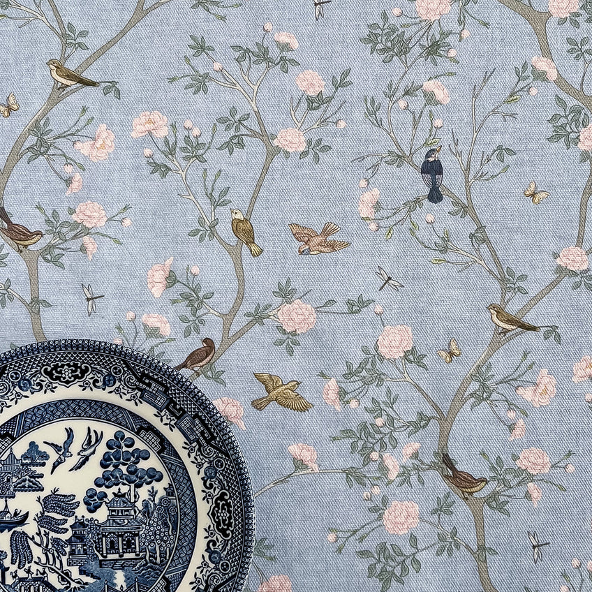 Camellia Garden Pink Fabric - Serenity