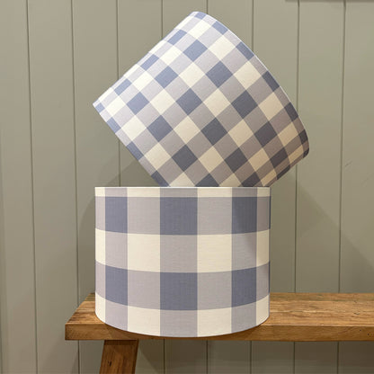 "Breeze Medium Check" Drum Lampshade